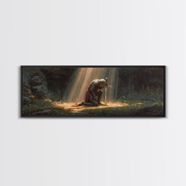 Tranquil River Landscape With Lush Forest Original Oil Painting Wall Art Framed Canvas Print Cozy Nature Decor