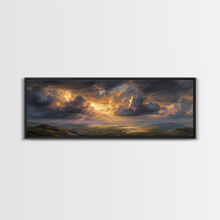 Peaceful Dawn Over Tranquil Forest Lake Canvas Print Misty Morning Nature Wall Art For Living Room Decor