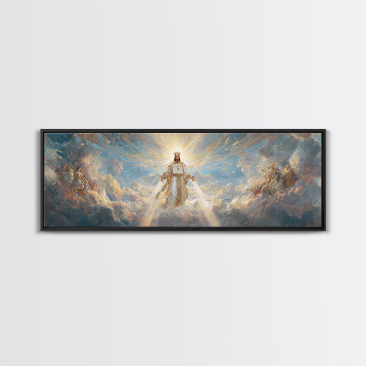 Surreal Underwater Dragon Resting On Treasure Hoard Fantasy Wall Art Canvas Print For Bedroom Or Gaming Room Decor
