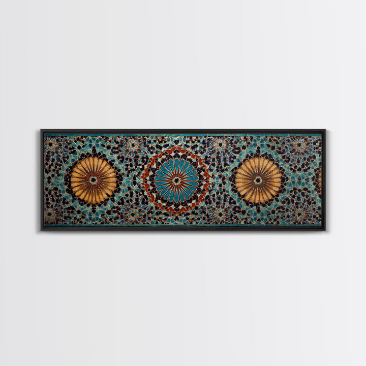 Beautiful Tile Mosaic Traditional Moroccan Pattern Art Canvas Print Wall Art For Elegant Home Decor And Cultural Style