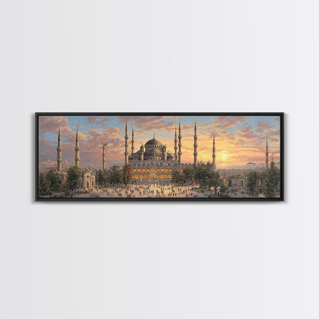 Mystical Figure Standing Among Enormous Glowing Crystals Canvas Print Fantasy Wall Art for Magical Home Decor and Inspiration