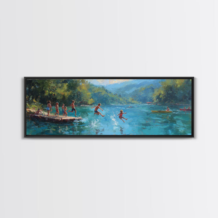 Starry Night Desert Landscape With Palm Trees And Campfire Beautiful Celestial Wall Art Canvas Print