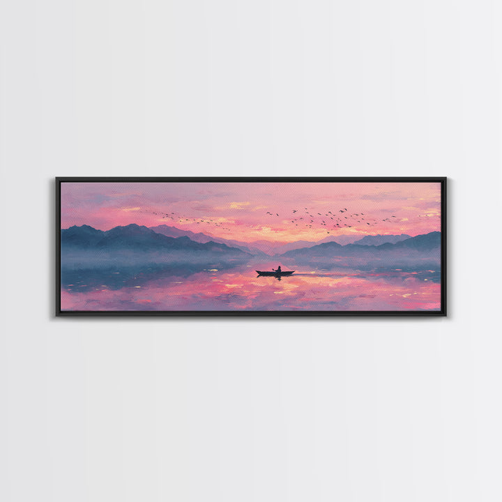 Vibrant Fantasy Dragon In Glowing Stormy Night Sky Dramatic Surreal Wall Art Framed Canvas Print For Unique Home Decor And Gift