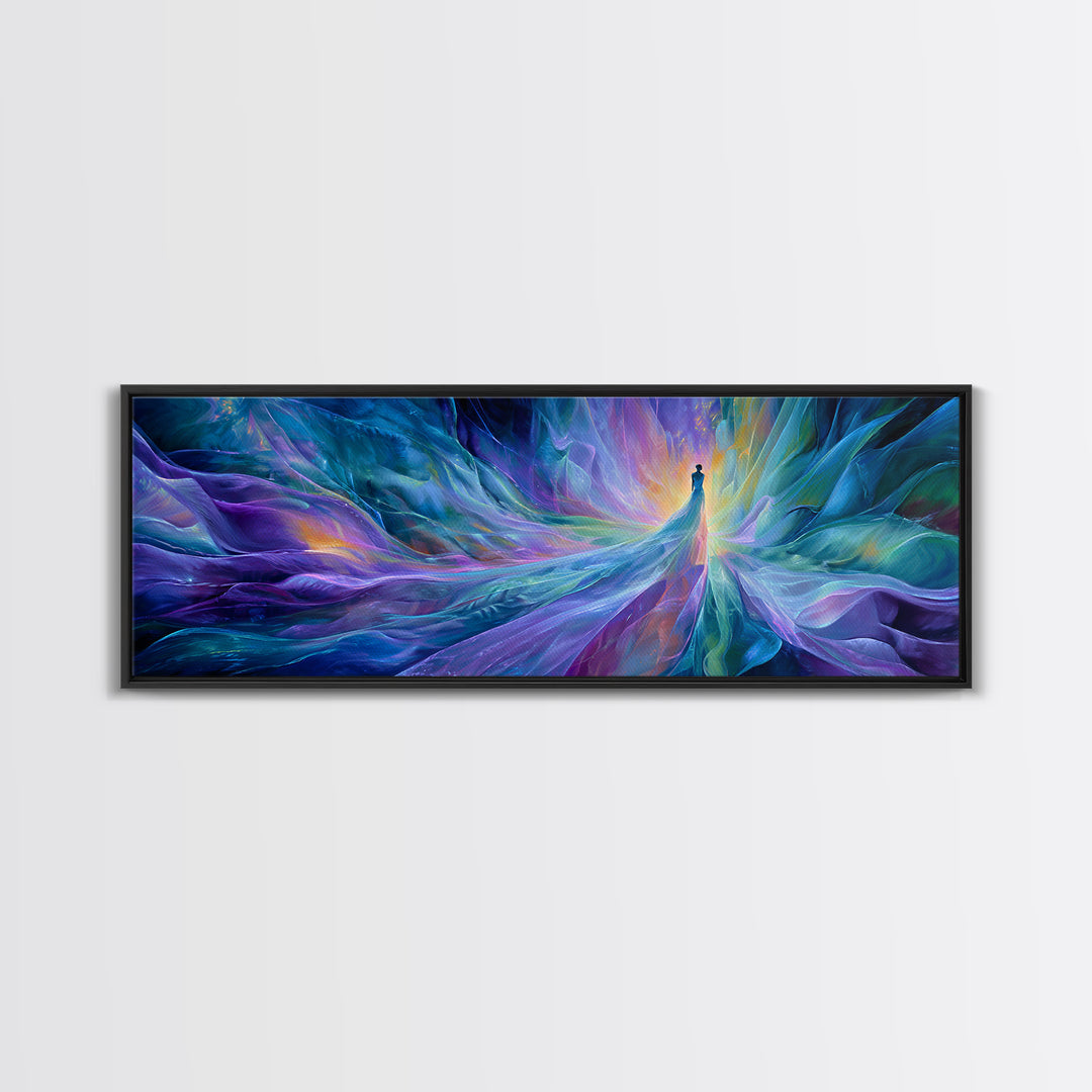 Ethereal Ice Queen In Blue Abstract Canvas Print, Dreamy Fantasy Wall Art, Calming Modern Bedroom Home Decor, Gift For Her