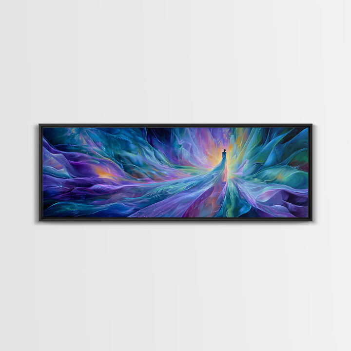 Ethereal Ice Queen In Blue Abstract Canvas Print, Dreamy Fantasy Wall Art, Calming Modern Bedroom Home Decor, Gift For Her