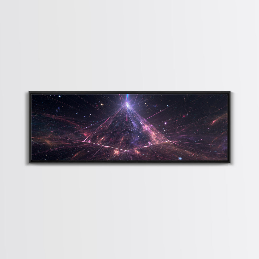 Cosmic Pyramid Galaxy Wall Art, Celestial Abstract Canvas Print, Space Decor, Sci Fi Wall Decor, Mystical Astronomy Art Print