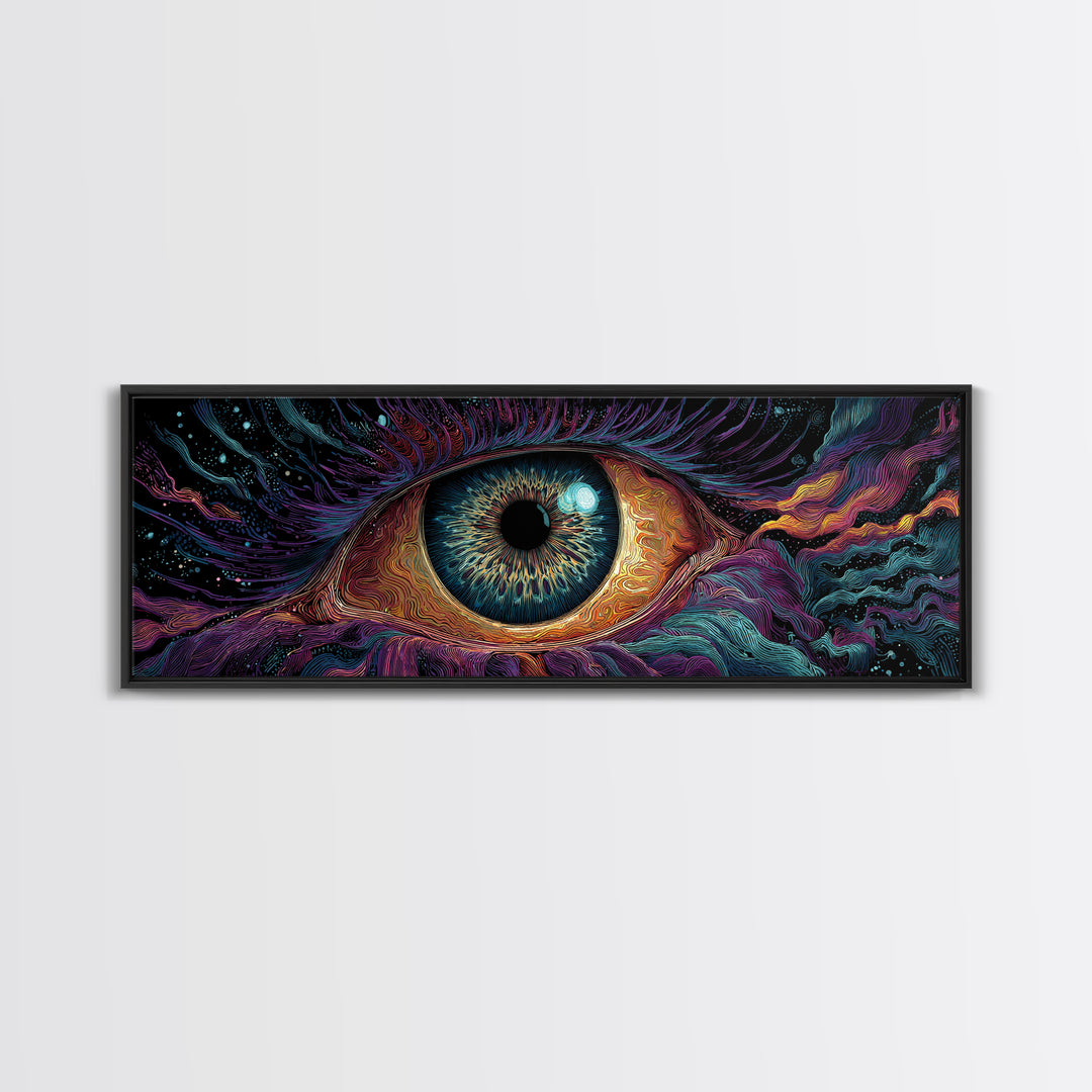 Surreal All Seeing Cosmic Eye Wall Art, Mystical Psychedelic Canvas Decor, Spiritual Wall Art Print, Modern Home Decor, Gift For Her