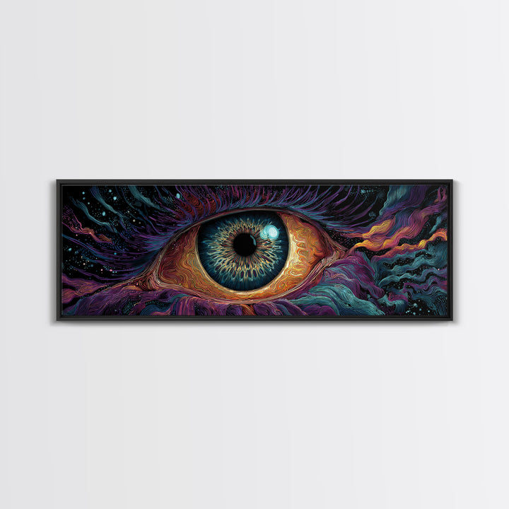 Surreal All Seeing Cosmic Eye Wall Art, Mystical Psychedelic Canvas Decor, Spiritual Wall Art Print, Modern Home Decor, Gift For Her