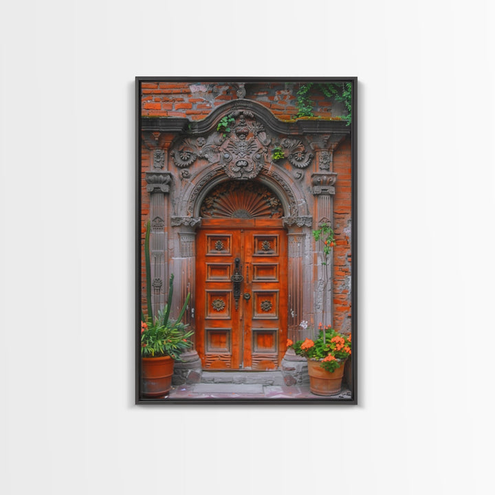 Change23. Mexican Wall Art, Framed Canvas Print, Old Town Mexico Architecture Wall Art, Framed Art