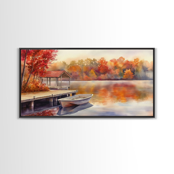 Autumn's Reflections - holiday decor, watercolor Christmas, Christmas wall art, winter wall art, holiday art gift