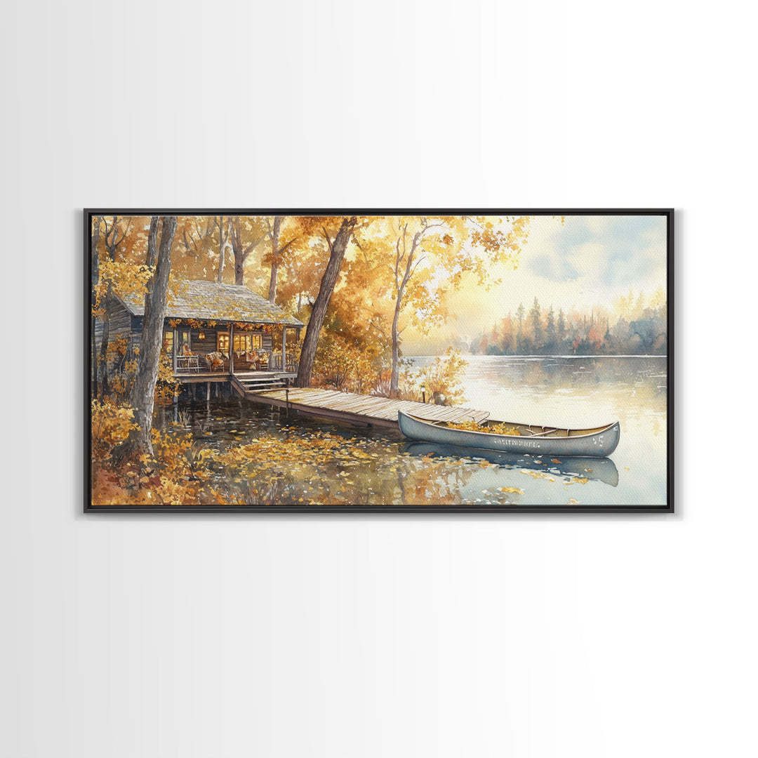 Cozy autumn farmhouse kitchen, fall harvest art, vintage fall wall decor, rustic kitchen wall print, country home decor, framed canvas print