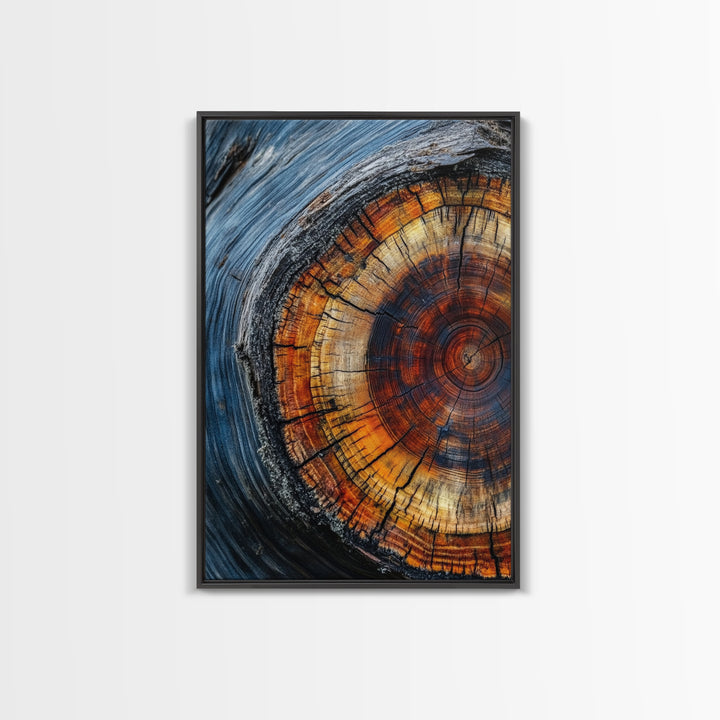 Canvas Print With Wood Frame - Tree Rings - Vertical Wall Art - Boho Minimalist Modern Farmhouse Decor - Rustic Art - Contemporary Art
