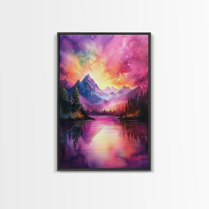 Cute Fantasy Landscape Wall Art Canvas Print, Nursery Decor, Kid's Room Wall Art, Home Decor For Girl's Dorm