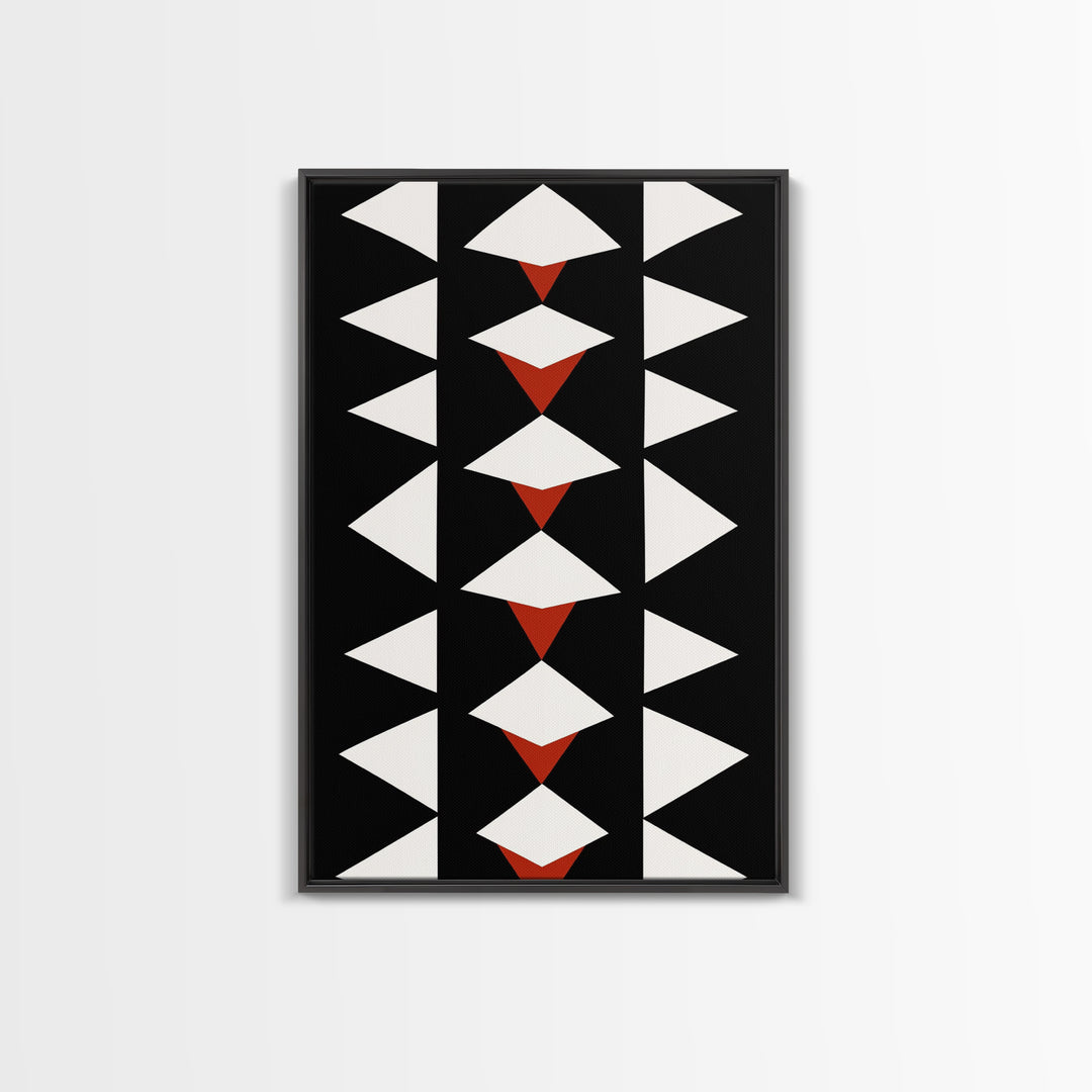Arrow Panel Canvas Print, Boho Art, Wood Panel Canvas, Terracotta Art, Aztec Art, Retro Mid Century Modern Geometric Wall Art