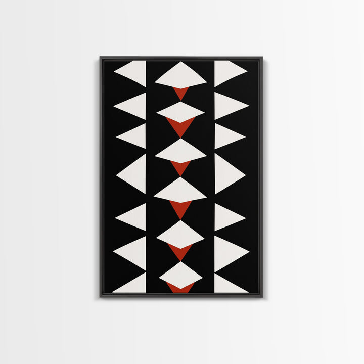 Arrow Panel Canvas Print, Boho Art, Wood Panel Canvas, Terracotta Art, Aztec Art, Retro Mid Century Modern Geometric Wall Art