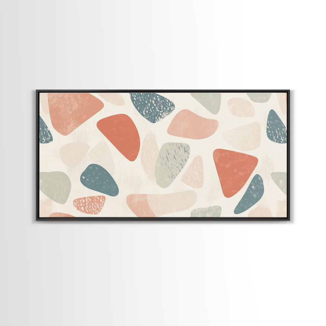 Abstract Shapes Geometric Wall Art Canvas Print, MCM Style Home Decor, Above Sofa Art Home Decor