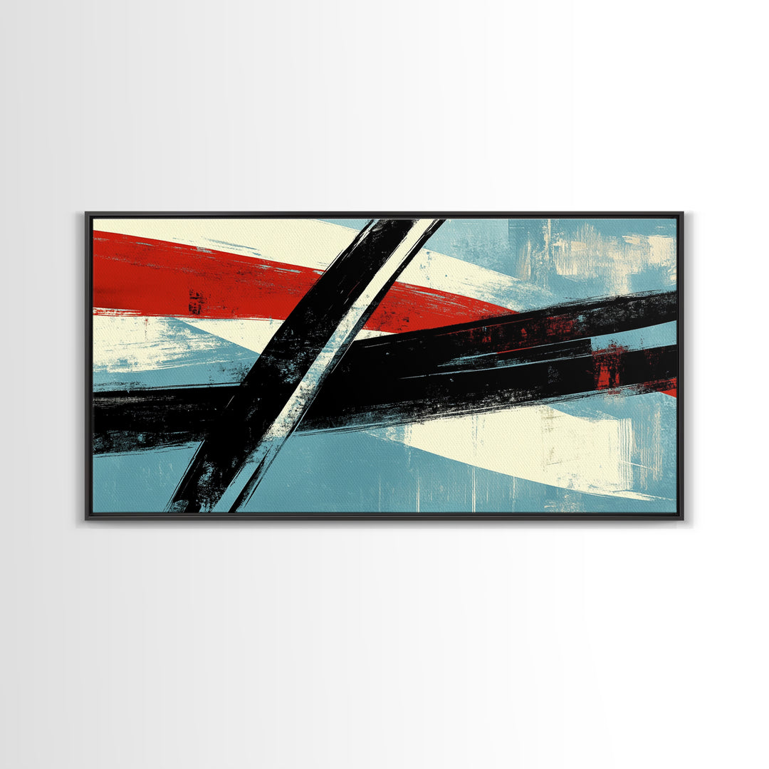 Brush Strokes - Canvas Print - Midcentury Modern Wall Art - Wood Framed Art - Home Decor