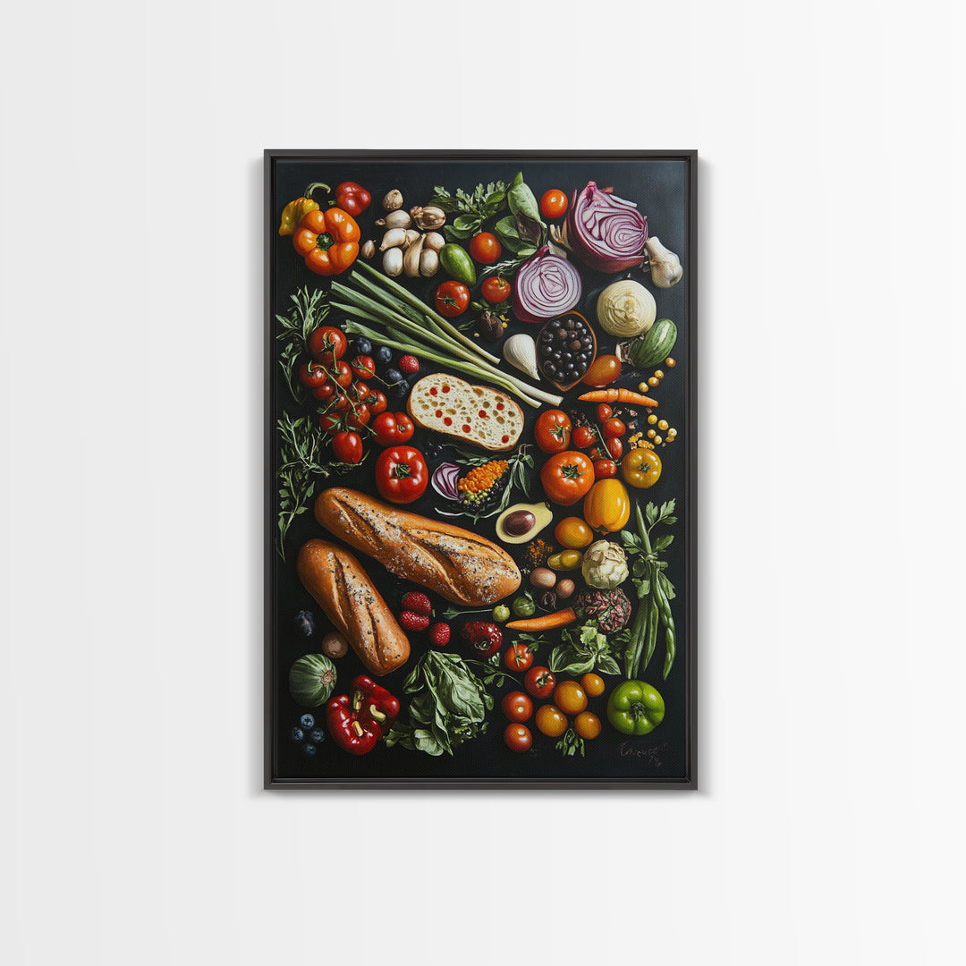 Retro Food Wall Art Canvas Print, Kitchen Decor, Kitchen Painting, Dining Room Painting, Modern Farmhouse Wall Art