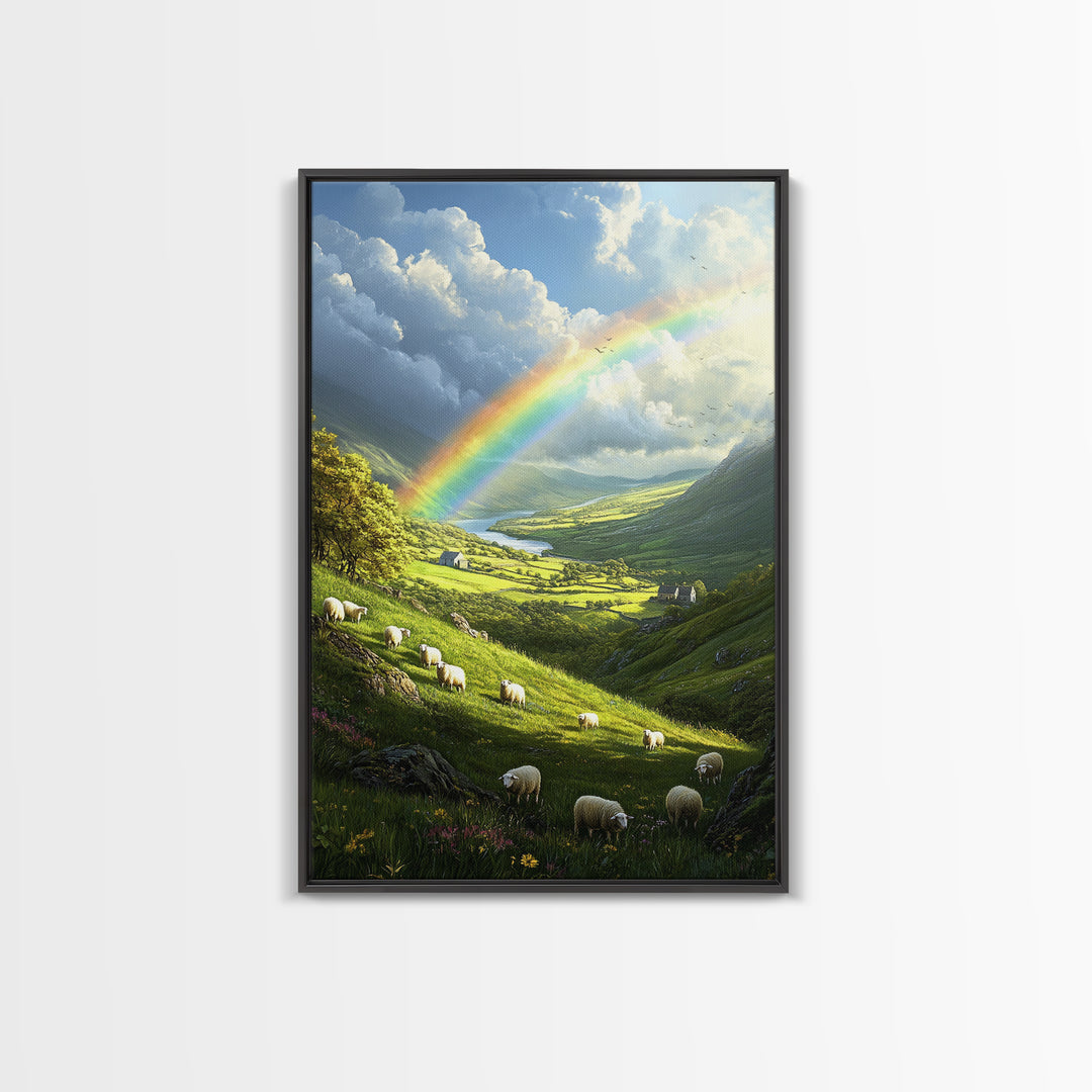 A Rainbow Over Ireland, Ireland Landscape Painting Print, Irish Decor, Ireland Wall Art, Ireland Inspired Home Decor