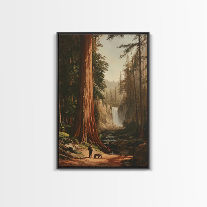 California Wall Art Framed Canvas Print, Redwood Trees, Fantasy Decor