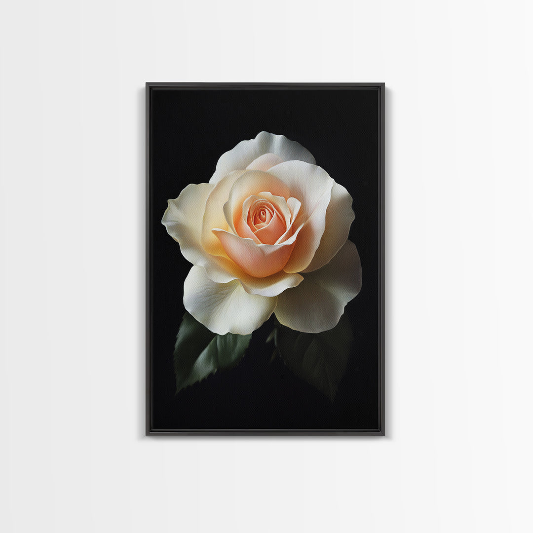 A white Rose Canvas Print, Floral Print, Floral Decor, Flower Painting, Rose Wall Art, Rose Painting, Cute Preppy Home Decor, French Country Art