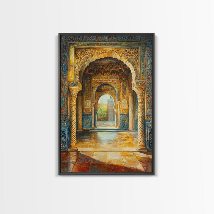 Painting Print of a Morrocan Scene, Moroccan Style Artwork, Moroccan Painting, Arabic Inspired Wall Art