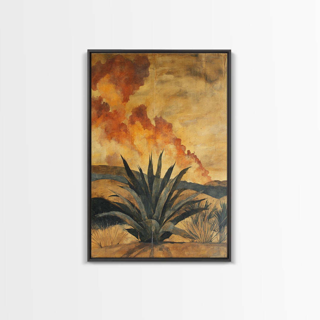 Abstract Agave Painting Print, Chicano Decor, Agave Wall Art, Rustic Farmhouse Decor, Mexicano Art, Agave Wall Art, Southwestern Art