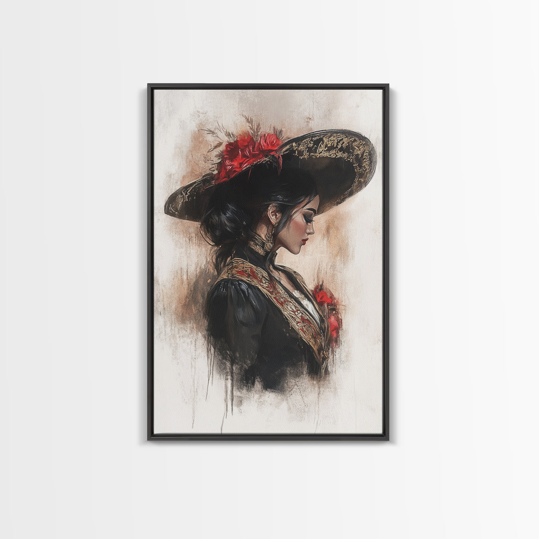 Chicano painting Print, Mexicano Wall Art, Female Matador, Female Bull Fighter Painting Print, Chicano Wall Art, Tejano Decor
