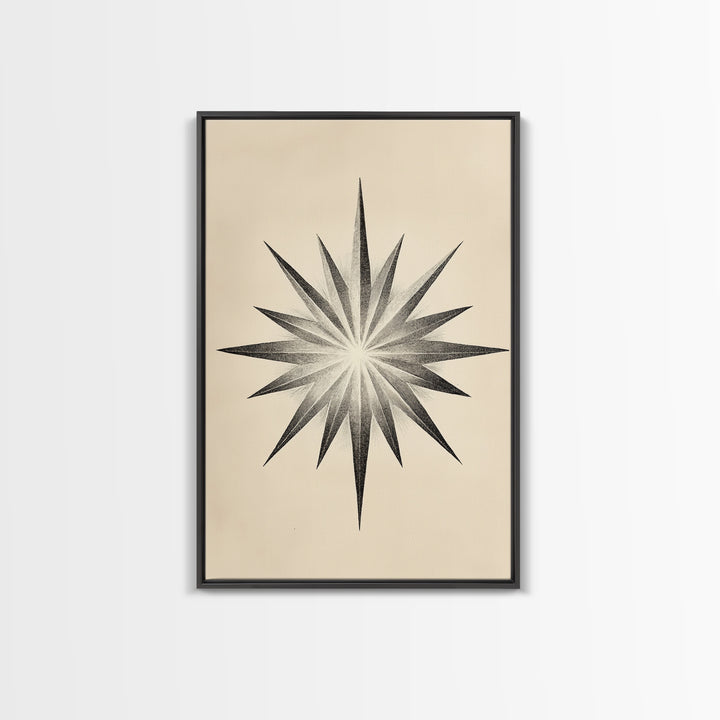The North Star Canvas Print - Framed Canvas - Minimalist Christmas Art - Boho Christmas Art - Rustic Christmas Art