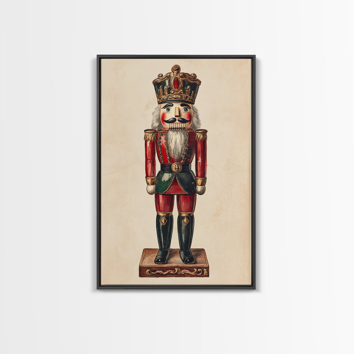 Sketch of a Nutcracker Canvas Print - Framed Canvas - Minimalist Christmas Art - Boho Christmas Art - Rustic Christmas Art