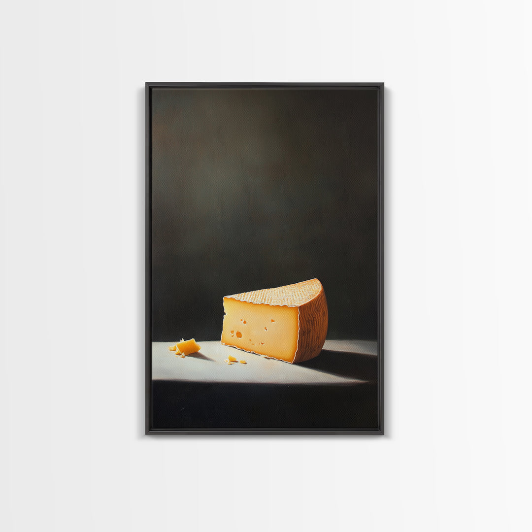 Cheese Art - Kitchen Wall Art - Framed Canvas Print - Kitchen Decor - Rustic Kitchen, Farmhouse Kitchen Wall Art - Cheese Oil Painting