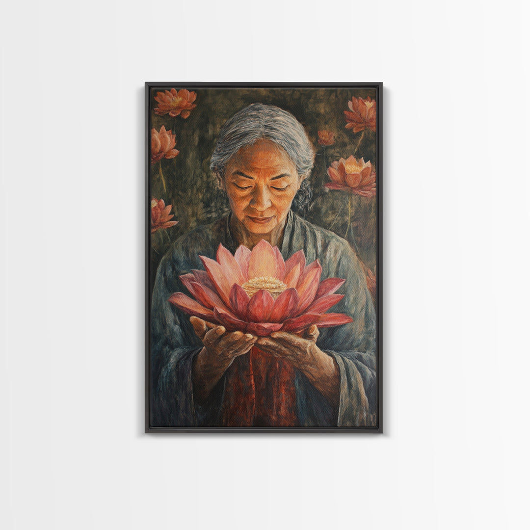 Bahai Wall Art Framed Canvas Print, Retro Abstract Wall Art, Living Room Decor