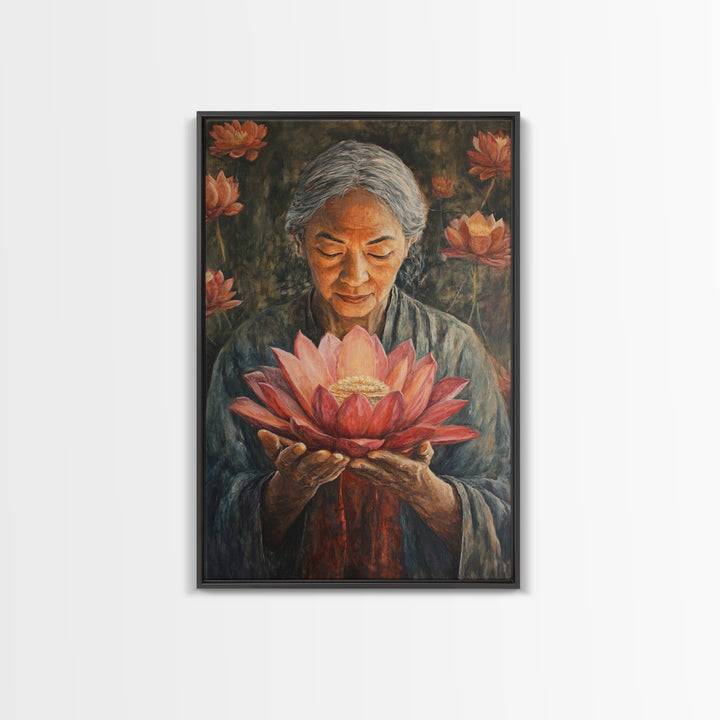 Bahai Wall Art Framed Canvas Print, Retro Abstract Wall Art, Living Room Decor