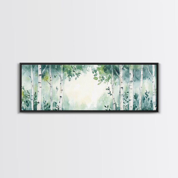 Aspen Trees Oil Painting Canvas Print, Autumn Aspens Print, Muted White Tree Wall Art Country Farmhouse Wall Art Birch Tree Art