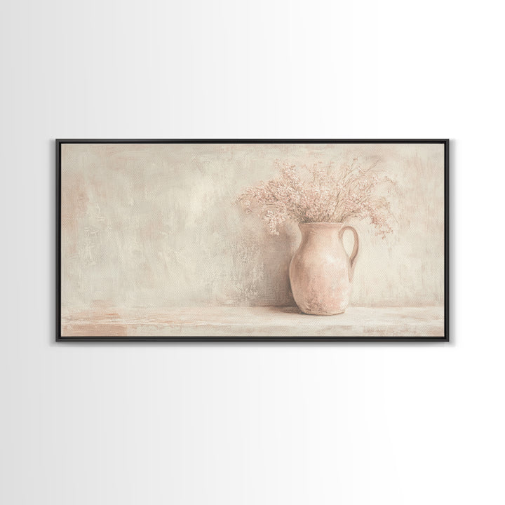 Cute Boho Wall Art For Kitchen or Dining Room, Oil Painting Of a Flower Pot, Cute Decor Idea, Cute Wall Art, Gift For Her