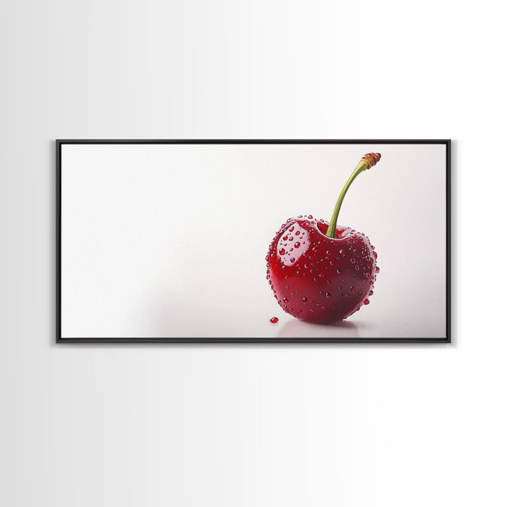 Cherry Wall Art Canvas Print, Cherry Photography Style Art, Cherry Photo Art, Kitchen Art, Kitchen Painting, Modern Art For Kitchen