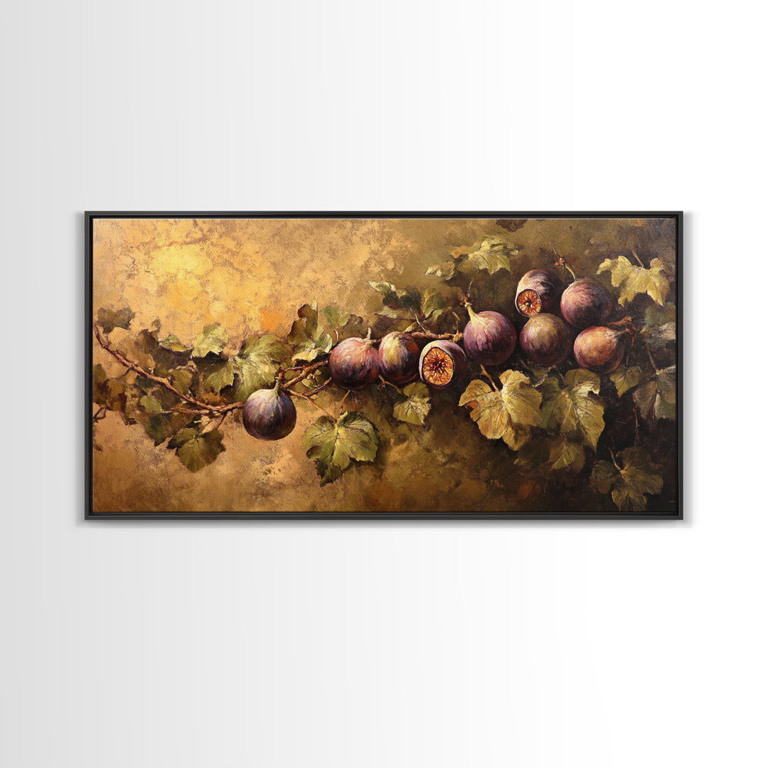 Abstract Still Life Oil Painting Print of Figs, Victorian Kithen Wall Art, Minimalist Home Decor, Muted Kitchen Art, Subdued Still Life Painting