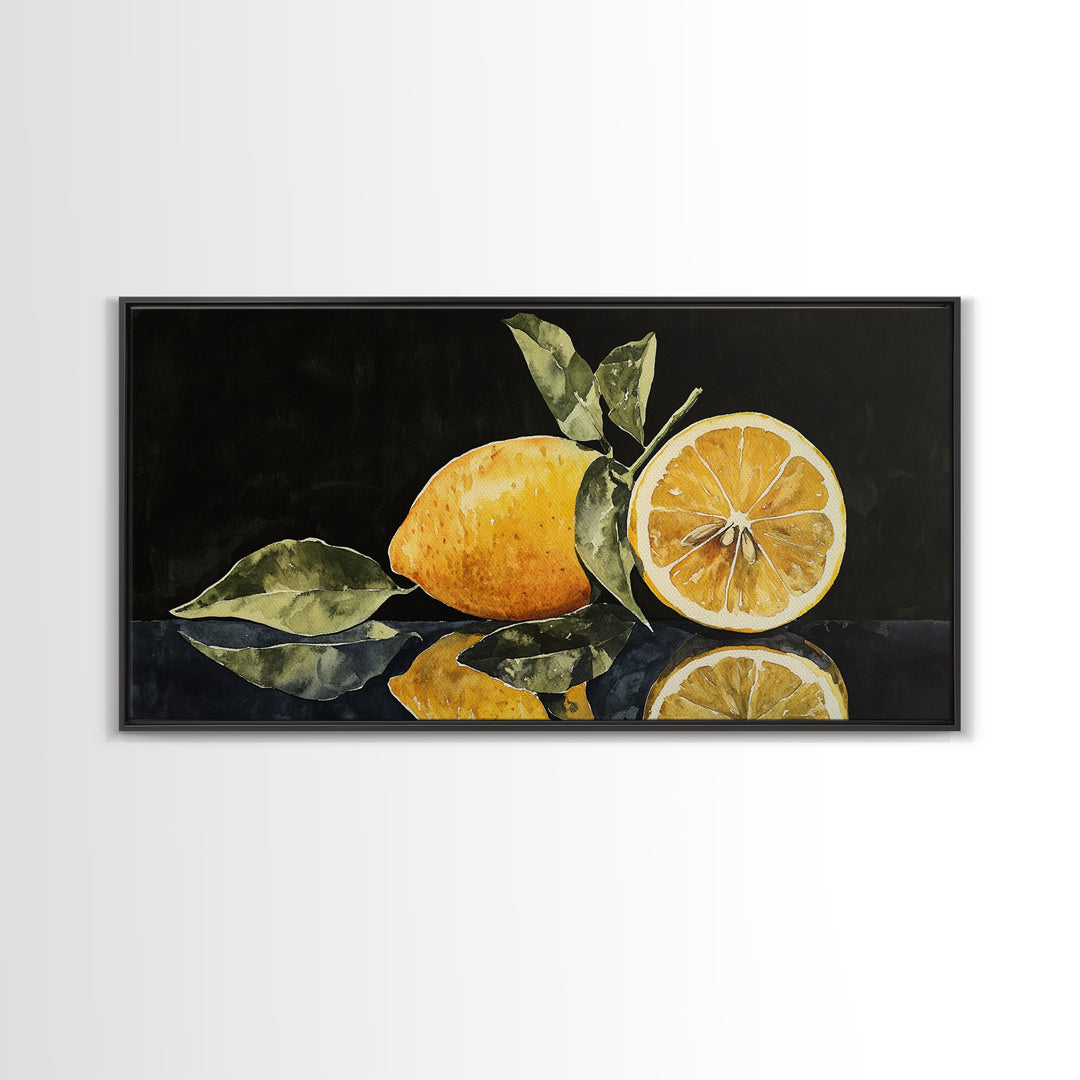 A Lemon and A Half - Framed Canvas Print - Kitsch Kitchen Decor - Kitchen Wall Art