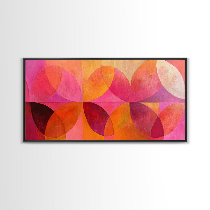 Abstract Geometric Wall Art, Pink Shapes, Preppy Dorm Room Wall Art, Wall Art For Girl's Room or Dorm