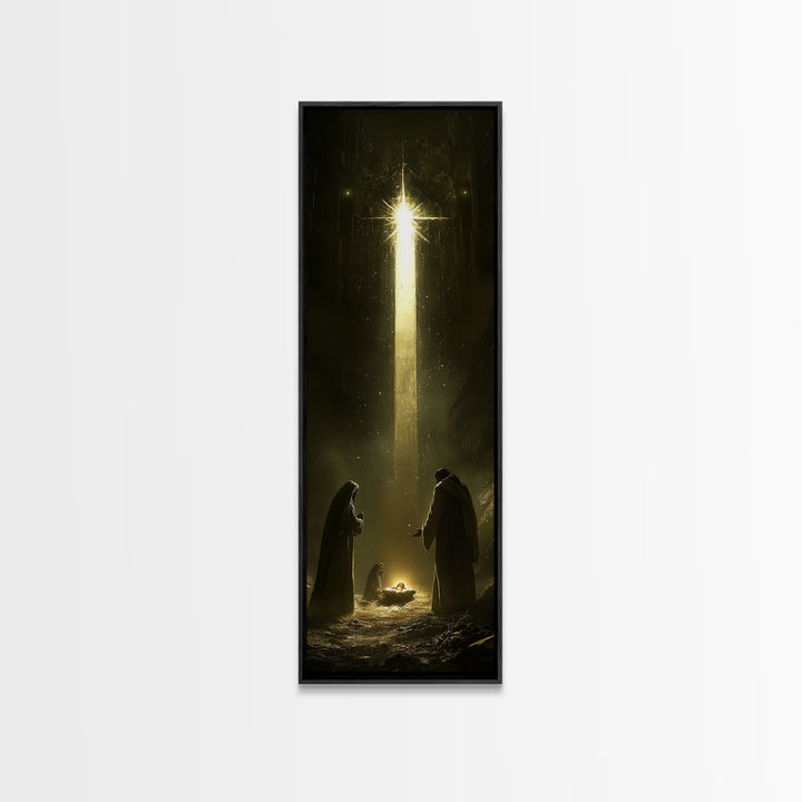 Nativity Painting Print, Wall Art, Christian Wall Decor, Tall and Skinny Wall Art, Narrow Art For Tight Space, Nativity Painting, Nativity Art