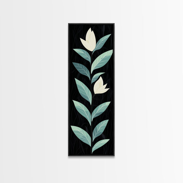 Retro Mid Century Modern Flower Painting Print, Accent Piece, Accent Art, Tall and Narrow Art, Skinny Wall Art, Floral Decor, Botanical Print