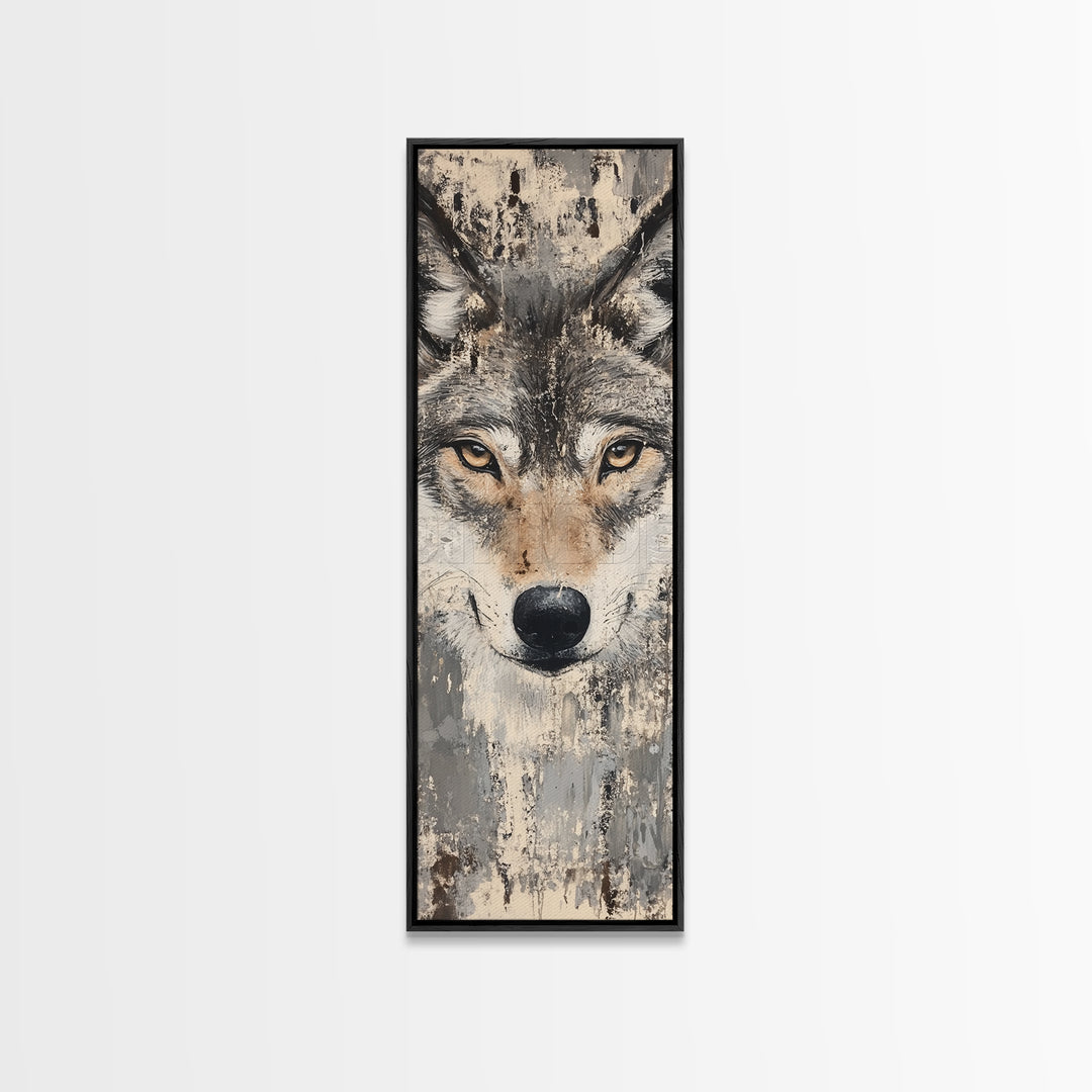 Canvas Print of Wolf Eyes Close-Up, Moody Art, Above Couch Art, Rustic Wall Art, Therapy Art, Wildlife Inspired