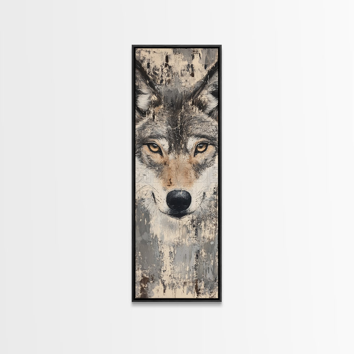 Canvas Print of Wolf Eyes Close-Up, Moody Art, Above Couch Art, Rustic Wall Art, Therapy Art, Wildlife Inspired