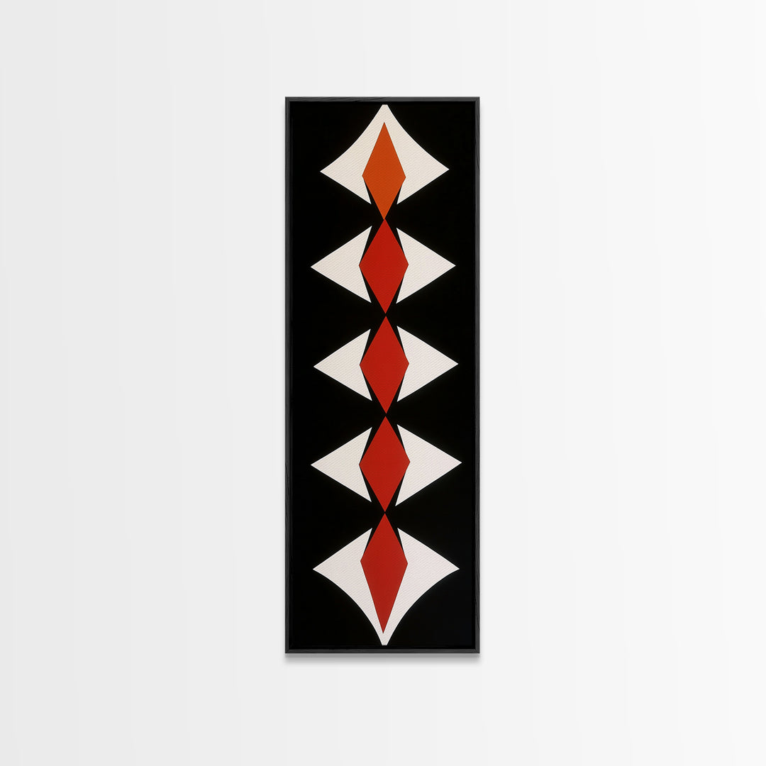 Canvas Print of Botanical Art with Blue and Green Wall Art Theme, Boho Art, Minimalist Decor, Tall Narrow Art, Above Bed Wall Art, Living Room Art, Skinny Wall Art