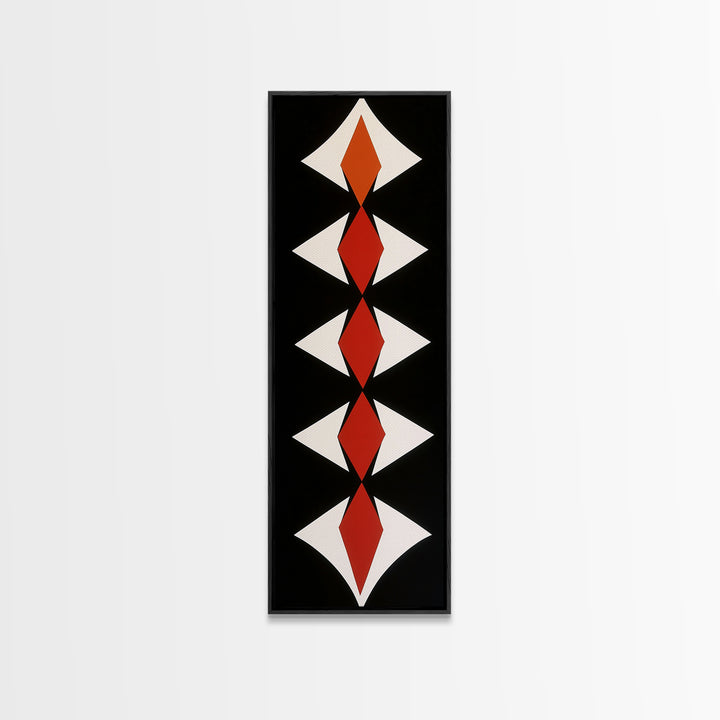 Canvas Print of Botanical Art with Blue and Green Wall Art Theme, Boho Art, Minimalist Decor, Tall Narrow Art, Above Bed Wall Art, Living Room Art, Skinny Wall Art