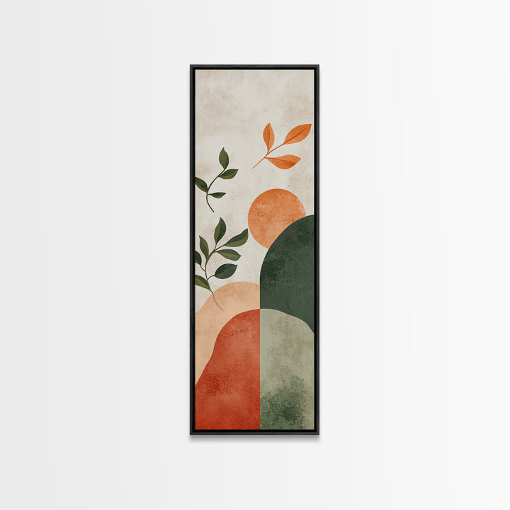 Canvas Print of Abstract Minimalist Art with Sage Green Wall Art, Orange Accents, Boho Decor, Southwest Wall Art, Above Couch Art, Living Room Art