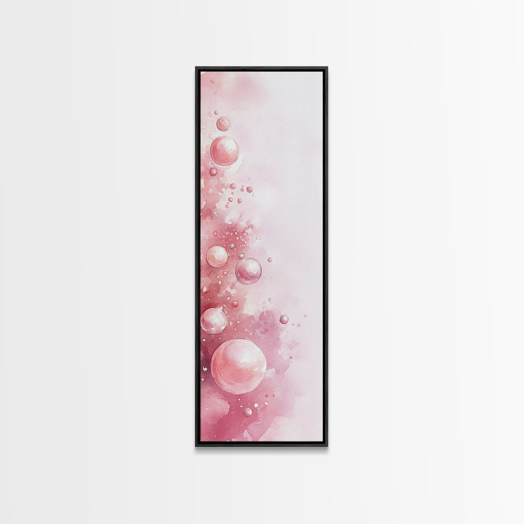 Bubble Abstract Framed Canvas Print Pink Abstract Art Minimalist Art Light Pink Wall Art Vertical Wall Art Living Room Art