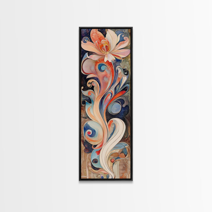 Canvas Print Art Nouveau Print Botanical Prints Floral Style Vertical Wall Art Chinoiserie Wall Art Rustic Decor Christmas Gift Idea