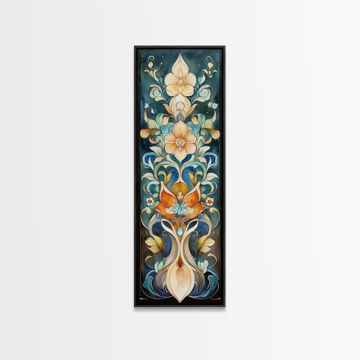 Canvas Print Moroccan Wall Art Botanical Prints Chinoiserie Wall Art Floral Rustic Decor Tall Narrow Wall Art Bedroom Art Christmas Gift