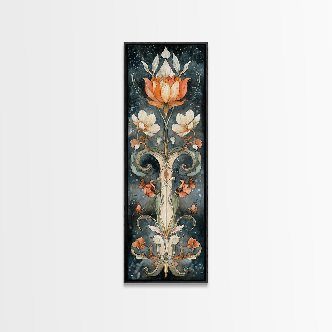 Canvas Print Sacred Geometry Wall Art Botanical Prints Art Nouveau Style Rustic Decor Skinny Wall Art Guest Room Art Christmas Gift